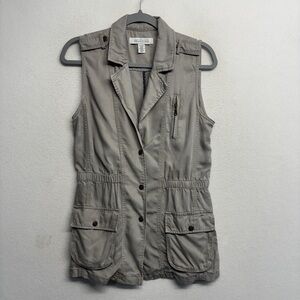 Kenneth cole reaction Cargo Vest M Gray Tencel Utility safari